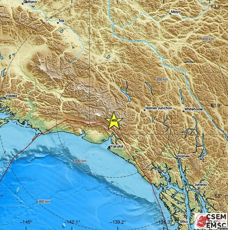 Potres magnitude 7.0 pogodio granicu Aljaske i Kanade