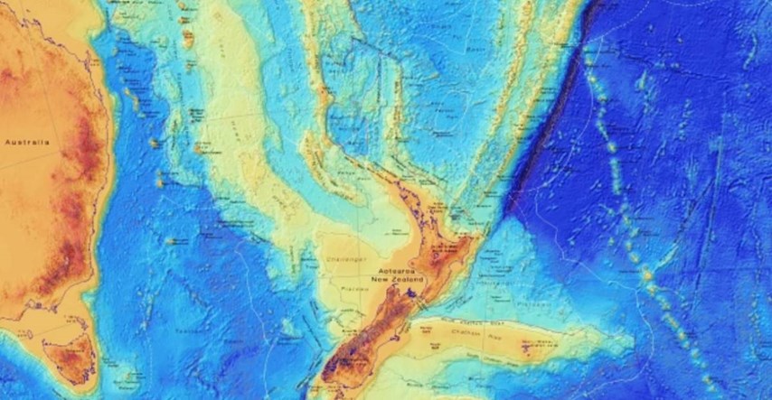 Najnovije karte otkrile nepoznate detalje potopljenog kontinenta pod Novim Zelandom