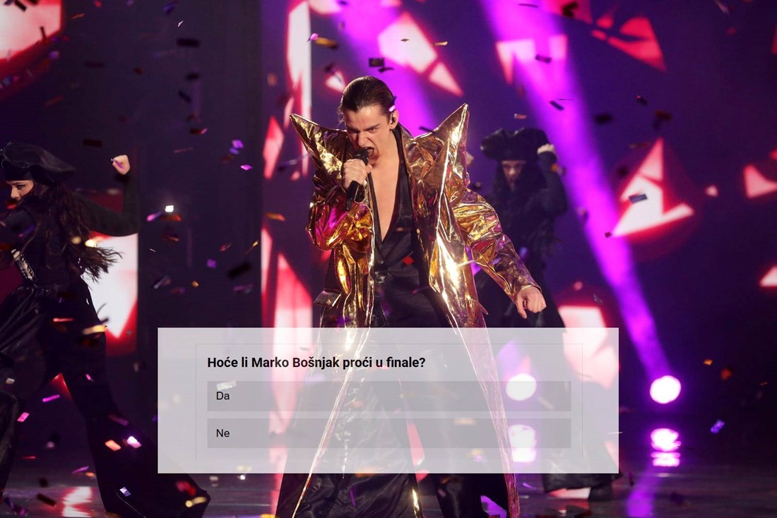 ANKETA Hoće li Marko Bošnjak večeras izboriti finale Eurosonga?