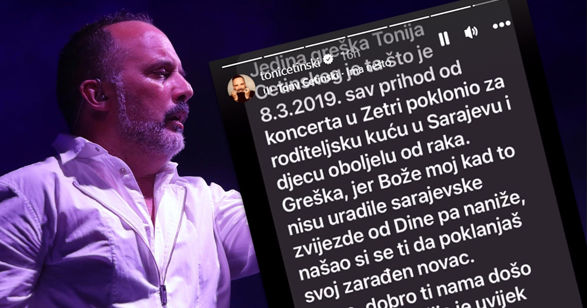 Cetinski pokazao kakve poruke prima iz BiH nakon kritika zbog nastupa u Sarajevu