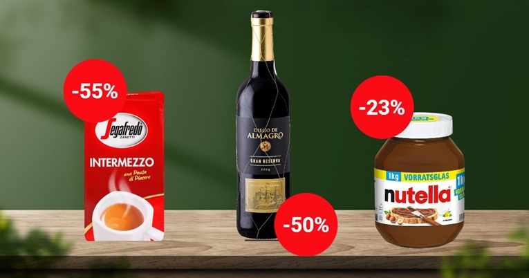 Index šoping-lista: Kava na 55%, vino na 50%, a njemačka Nutella na 23% popusta