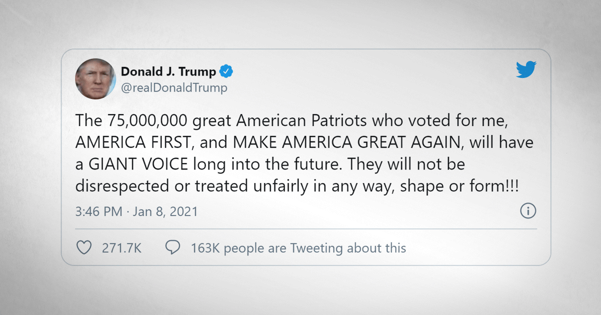 Trump opet tvita nakon što mu je vraćen profil, kaže da neće na inauguraciju