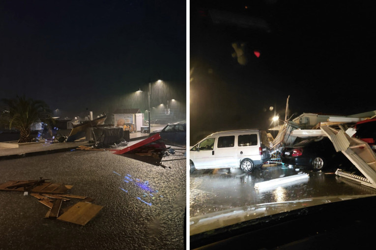 VIDEO Grmljavinsko nevrijeme u Dalmaciji. Poplavljene ceste, DHMZ izdao upozorenje