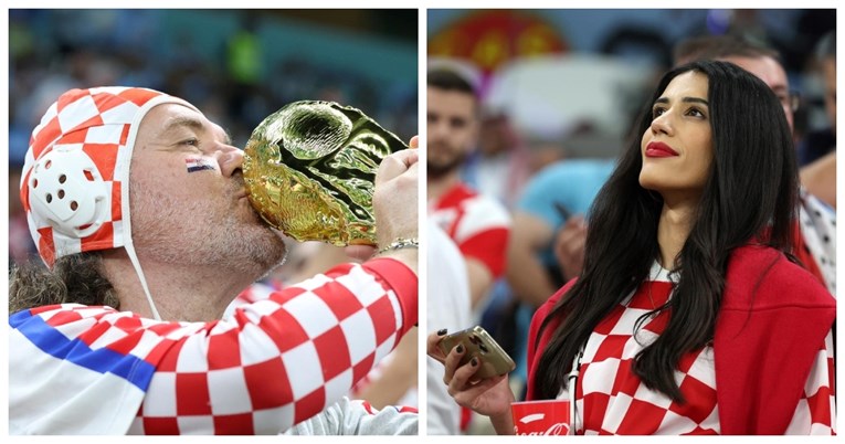 FOTO Hrvati na stadionu u Dohi, navijao i "cro Djed Mraz"