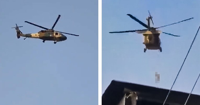 VIDEO Talibani lete američkim helikopterom, objesili čovjeka iz njega?
