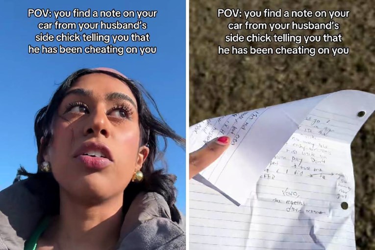 "On te vara": Djevojku na autu dočekala poruka od "muževe ljubavnice"