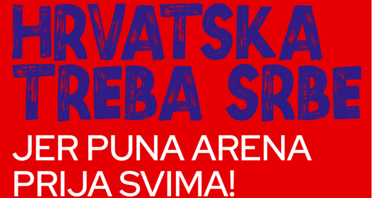 Plakat SDSS-a: "Hrvatska treba Srbe jer puna Arena prija svima"