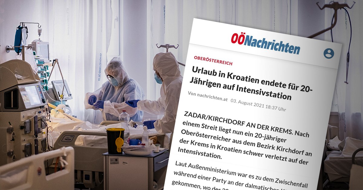 Mladić iz Austrije na odmoru u Hrvatskoj završio na intenzivnoj njezi