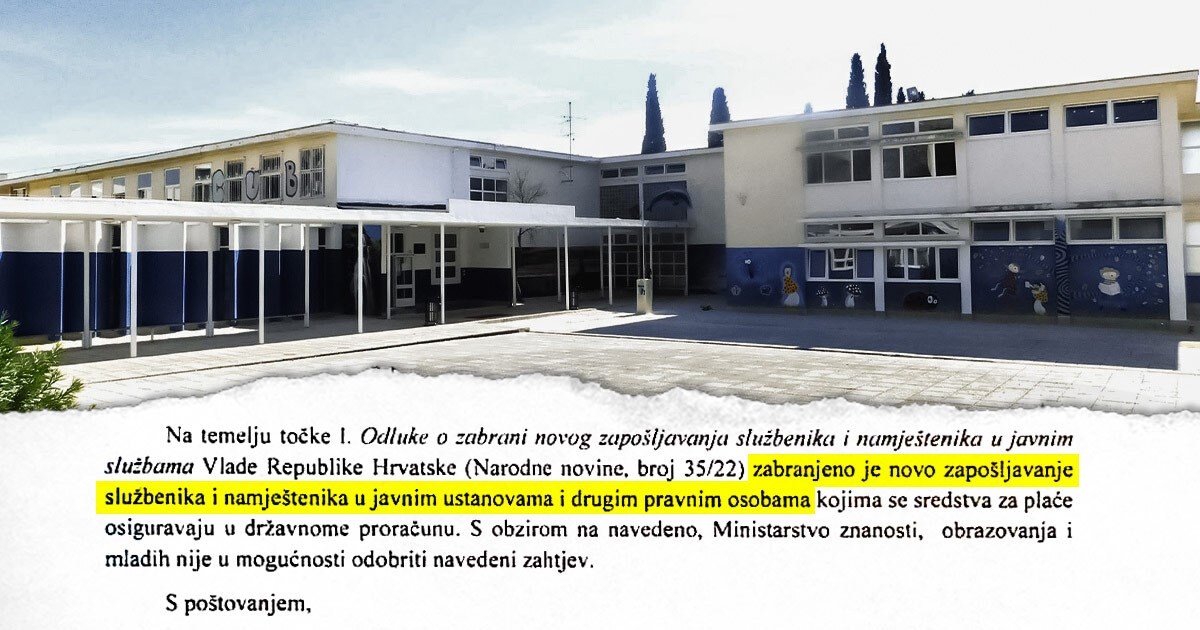 Trogirskoj školi spremačica otišla u mirovinu. Ministarstvo odbilo zaposliti drugu