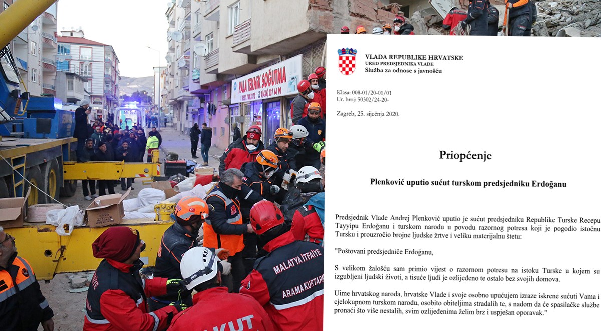 Plenković uputio sućut Erdoganu zbog žrtava potresa u Turskoj