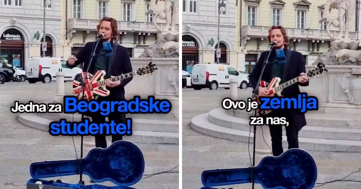 Hrvatski pjevač na ulicama Trsta srpskim studentima pjevao "ovo je zemlja za nas"