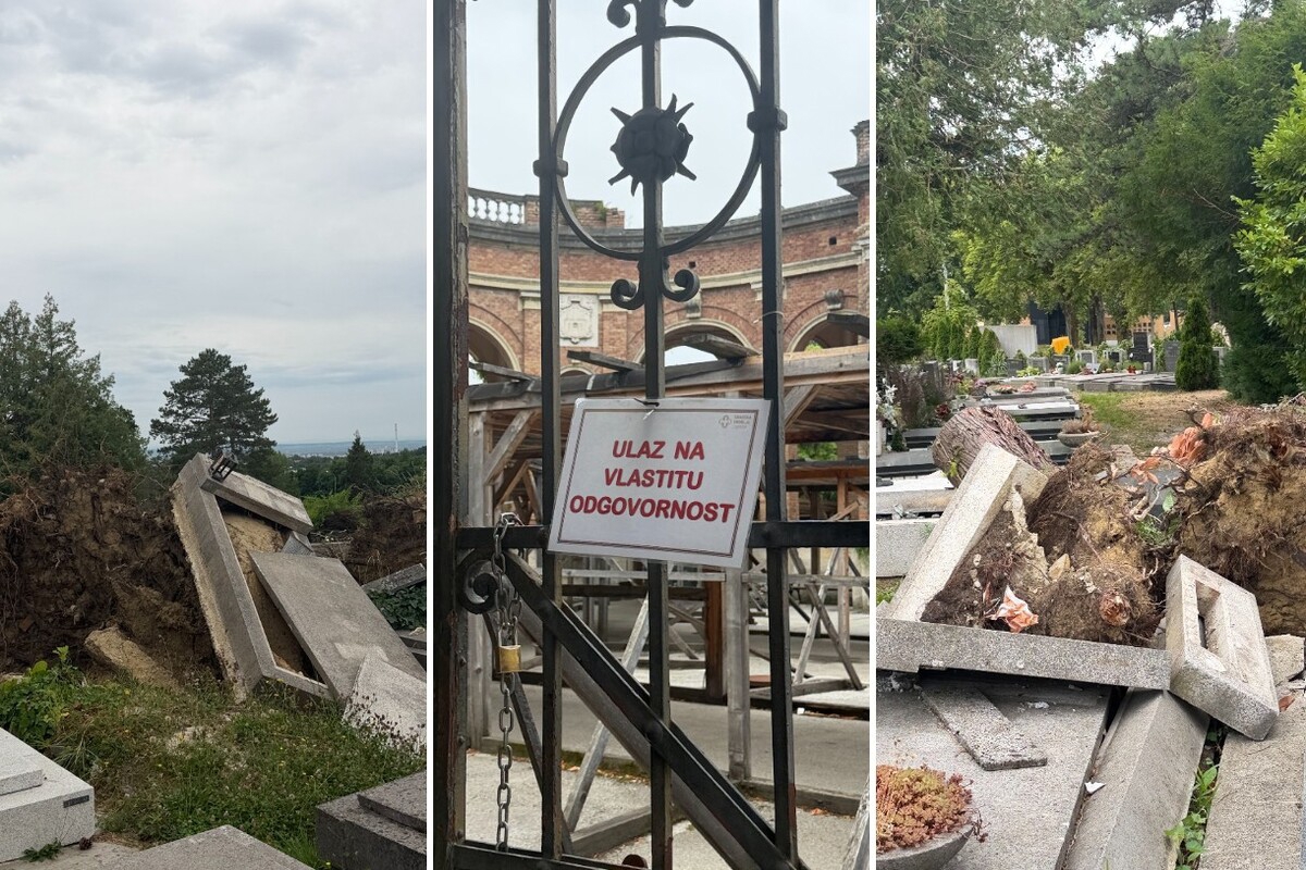 FOTO I VIDEO Mirogoj tri mjeseca nakon nevremena: Razbijeni grobovi, nagnuta stabla..