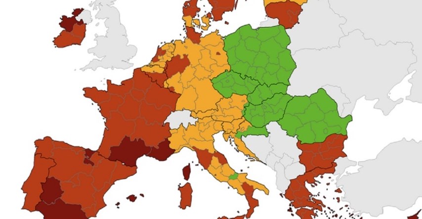 Objavljena nova korona-karta EU, jadranska obala i Zagreb ostaju narančasti
