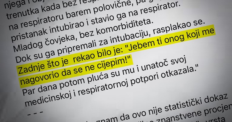 Mlad i necijepljen umro u Osijeku: "Rasplakao se dok su ga spremali za intubaciju"