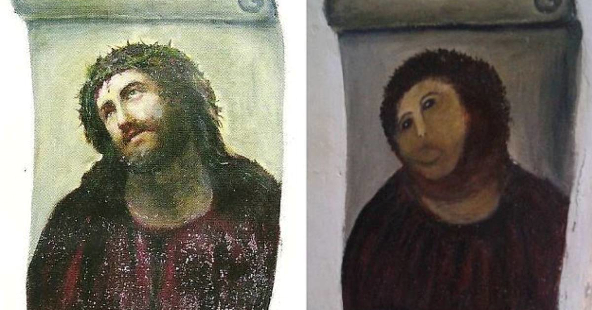 Mislila restaurirati Isusovu sliku pa je unakazila. Sad je umrla