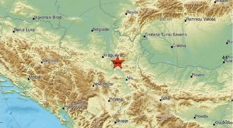 Potres jačine 3.5 zabilježen u središnjoj Srbiji