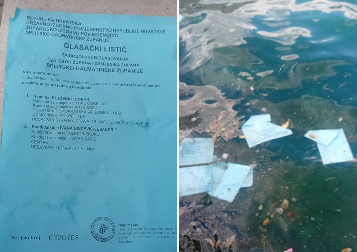 FOTO U Dalmaciji glasački listići završili u moru. Pogledajte opravdanje