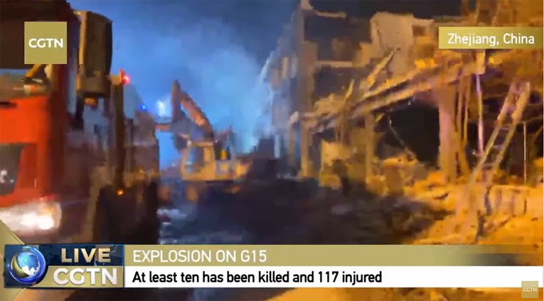 Od siline eksplozije cisterne u Kini se rušile zgrade. Poginulih 10, ozlijeđenih 117