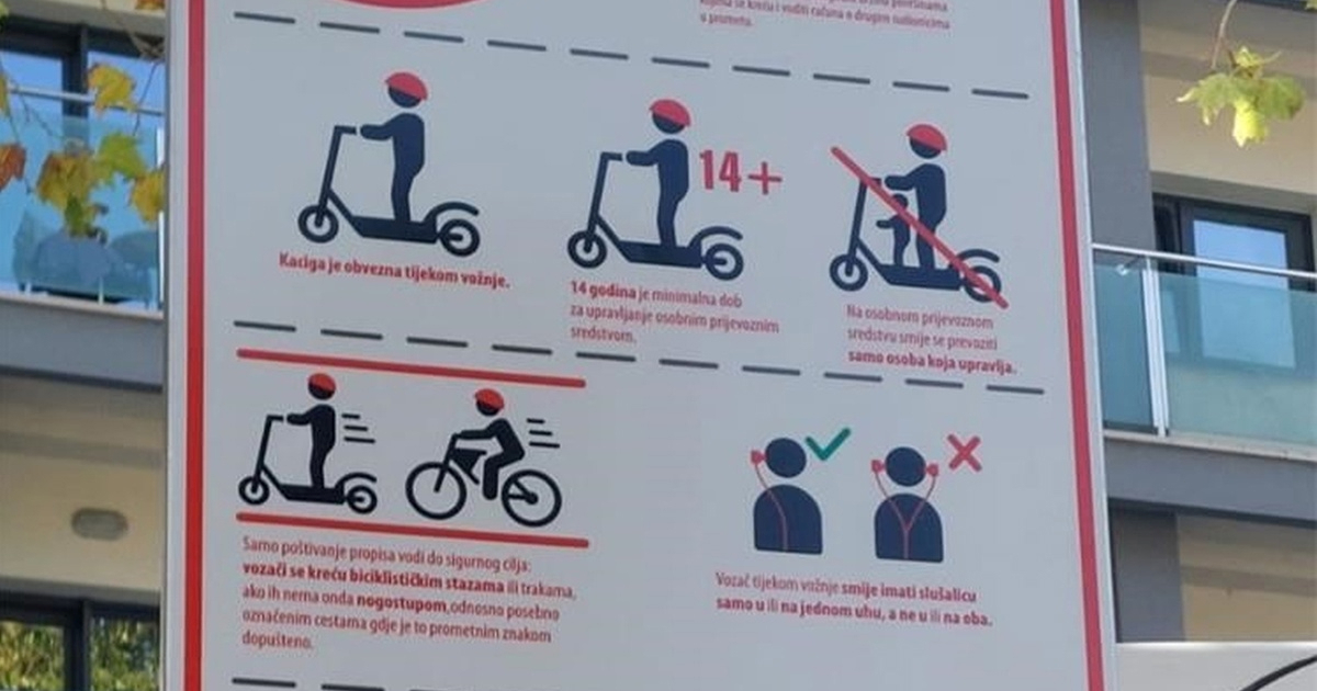 FOTO Omiš uveo znakove s pravilima za vozače električnih romobila