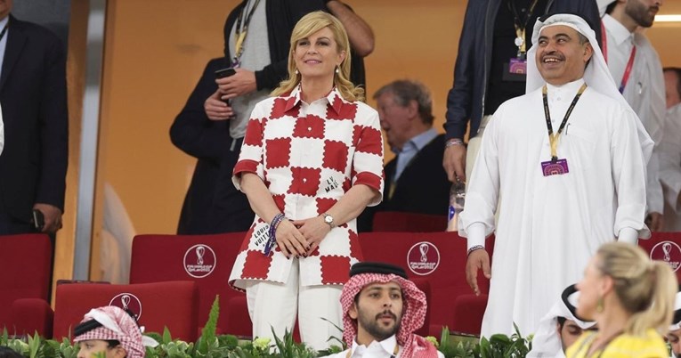 Kolinda u Louis Vuitton košulji na kockice gleda utakmicu Brazila i Švicarske