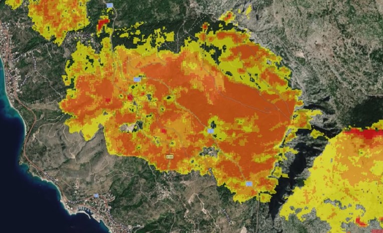 VIDEO Satelit snimio koliko toga je izgorjelo kod Tučepa