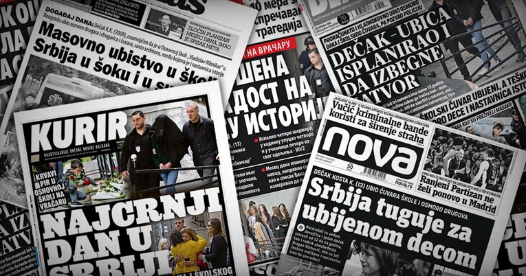 Potresne naslovnice sutrašnjih novina u Srbiji