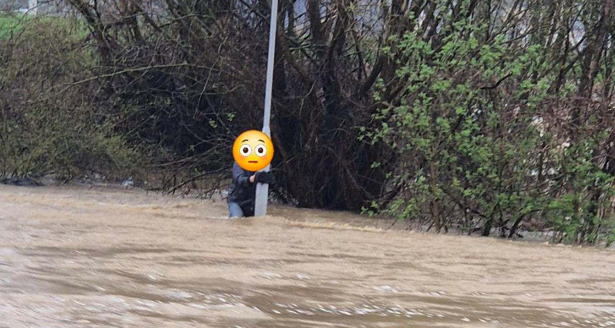FOTO Čovjek spašen iz nabujale Orljave. Stajao u vodi i držao se za rasvjetni stup