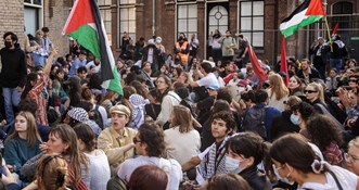 FOTO Prosvjed za Gazu ispred sveučilišta u Amsterdamu, studenti dižu blokade