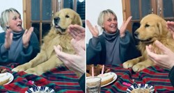 Obitelj psu zapjevala rođendansku pjesmu za stolom, njegovoj sreći nije bilo kraja