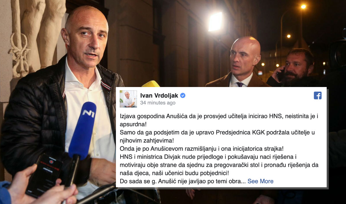 Vrdoljak odgovorio Kolindinom stožeru: HNS nije inicirao štrajk učitelja