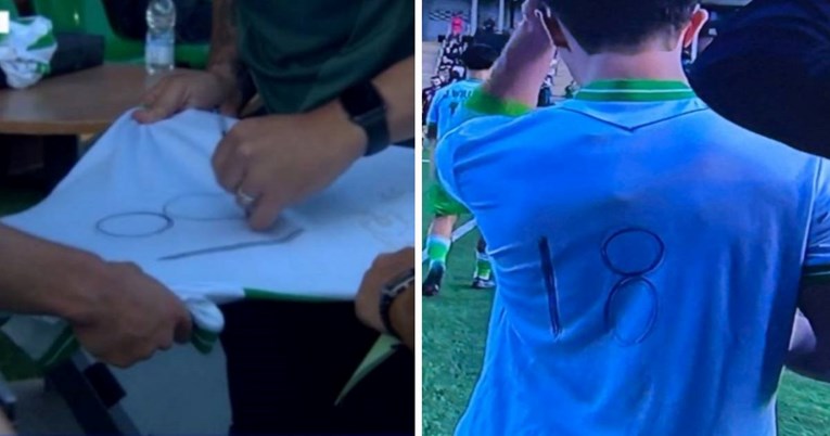 Na dresu rukom ispisali broj. Tako je igrao u kvalifikacijama Lige prvaka