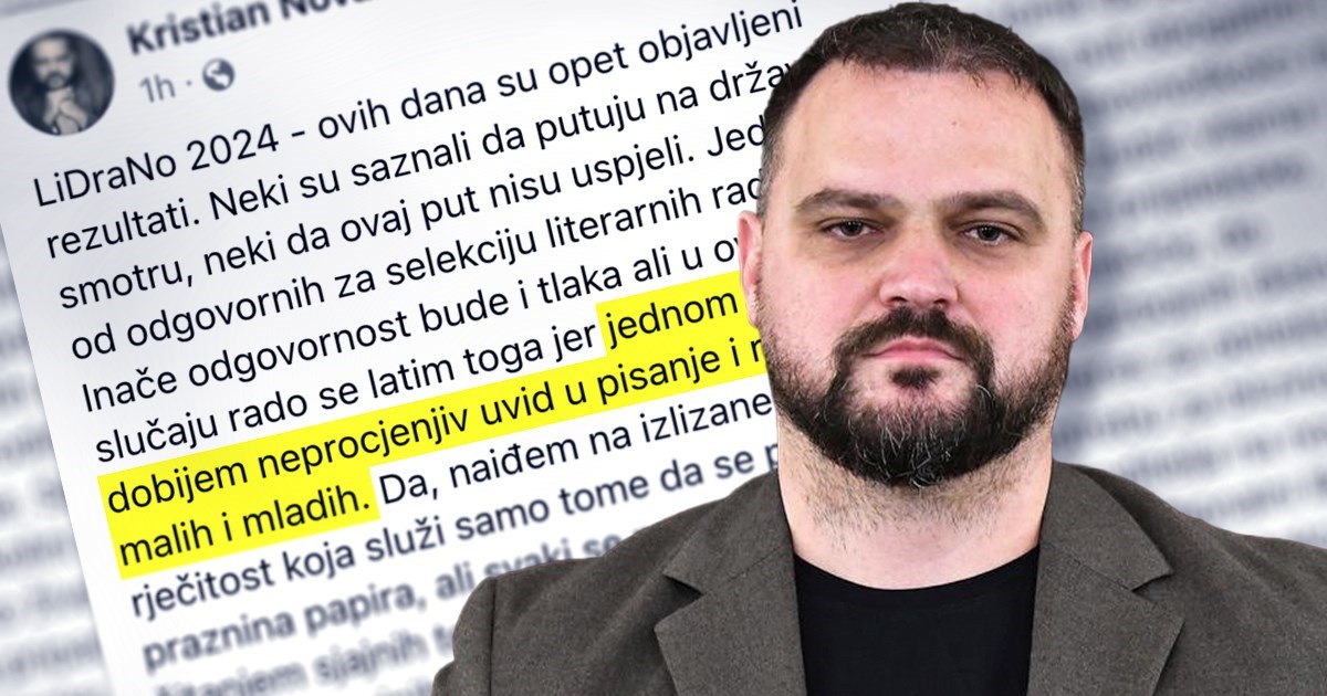 Hrvatski pisac poslao poruku djeci koja nisu prošla na LiDraNo: "Ja sam jedan od vas"