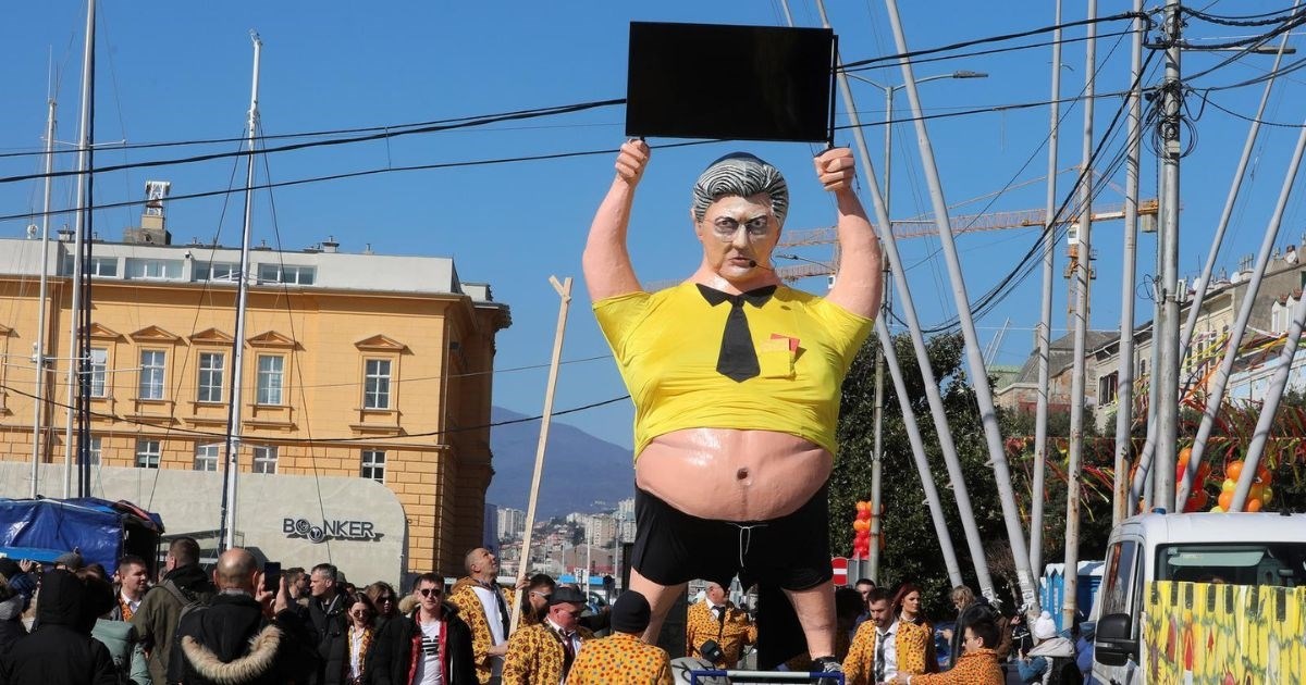 FOTO Maskota Plenkovića privukla je pažnju u karnevalskoj povorci u Rijeci