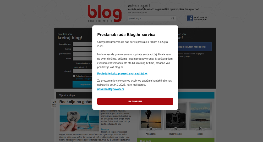 Hrvatski blogeri se opraštaju od omiljene domene: "Kraj divnog razdoblja"
