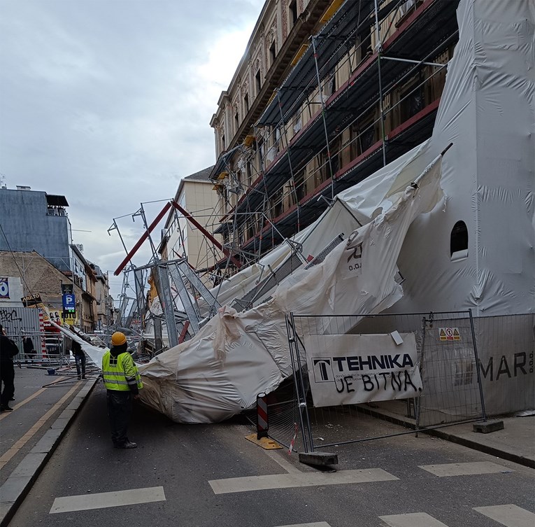 VIDEO Pogledajte snimku, pala je skela u Petrinjskoj u Zagrebu