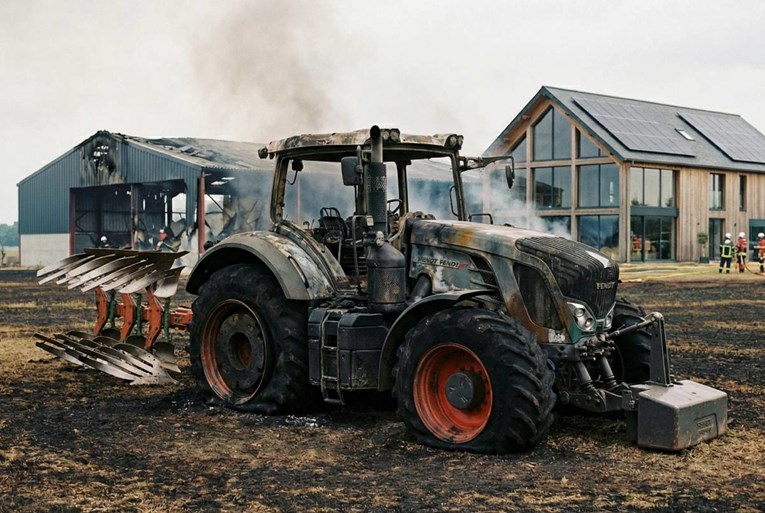 Traktor vrijedan 30 tisuća eura u potpunosti izgorio kod Osijeka