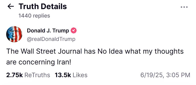 WSJ objavio da je Trump odobrio planove napada na Iran. Trump: Nemaju pojma!