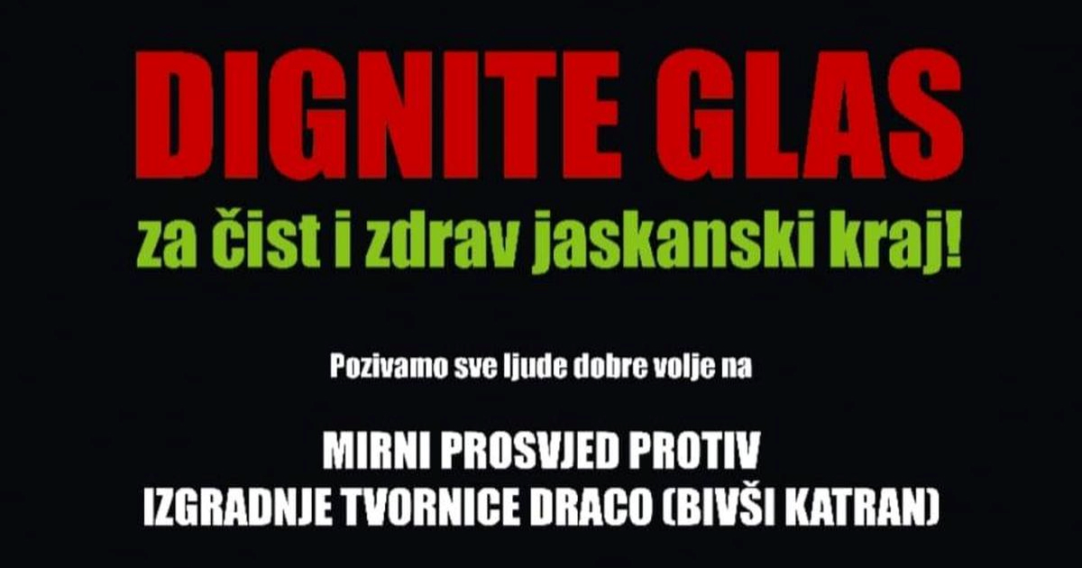 Stotine mještana Jastrebarskog prosvjedovalo protiv gradnje pogona za bitumen