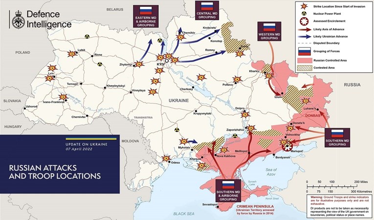 FOTO Pogledajte britanske karte ruskih napada, promjene su ogromne