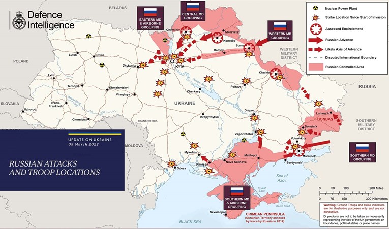 FOTO Britanci objavili kartu svih ruskih napada