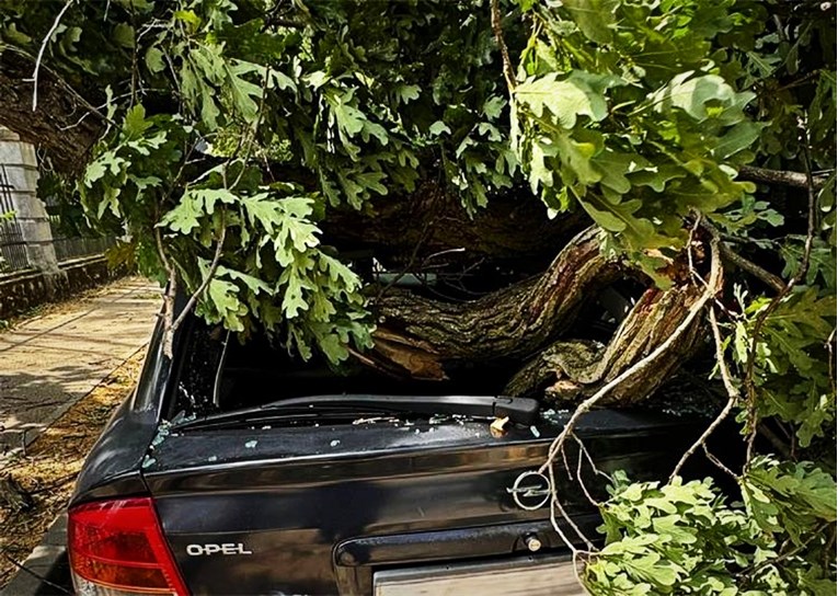 Stabla padala na aute i ceste u Slavoniji. Policija kaže da nema ozlijeđenih