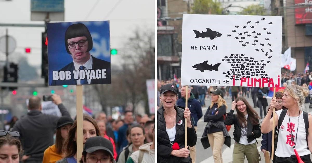 FOTO Najbolji transparenti s vjerojatno najvećeg prosvjeda u povijesti Srbije
