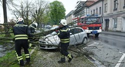 U Sisačko-moslavačkoj i Karlovačkoj županiji vjetar rušio stabla na ceste i aute