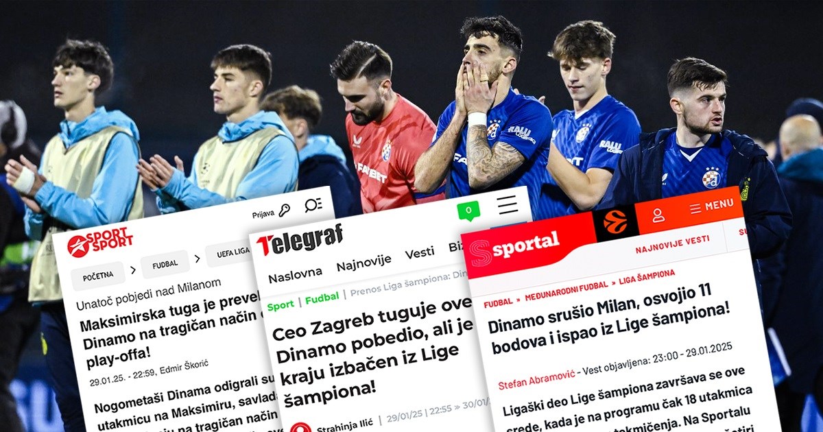 Regija: Cijeli Zagreb tuguje. Dinamo ispao iz Lige prvaka s čak 11 bodova!