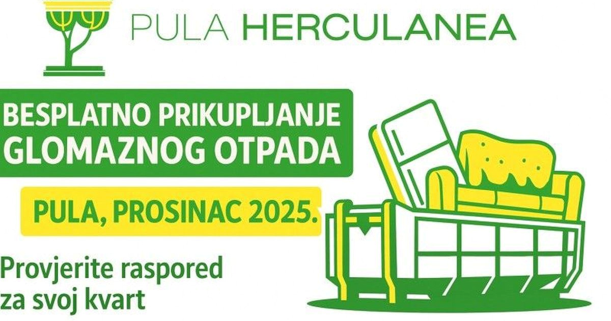 Pula organizira besplatan odvoz glomaznog otpada u prosincu