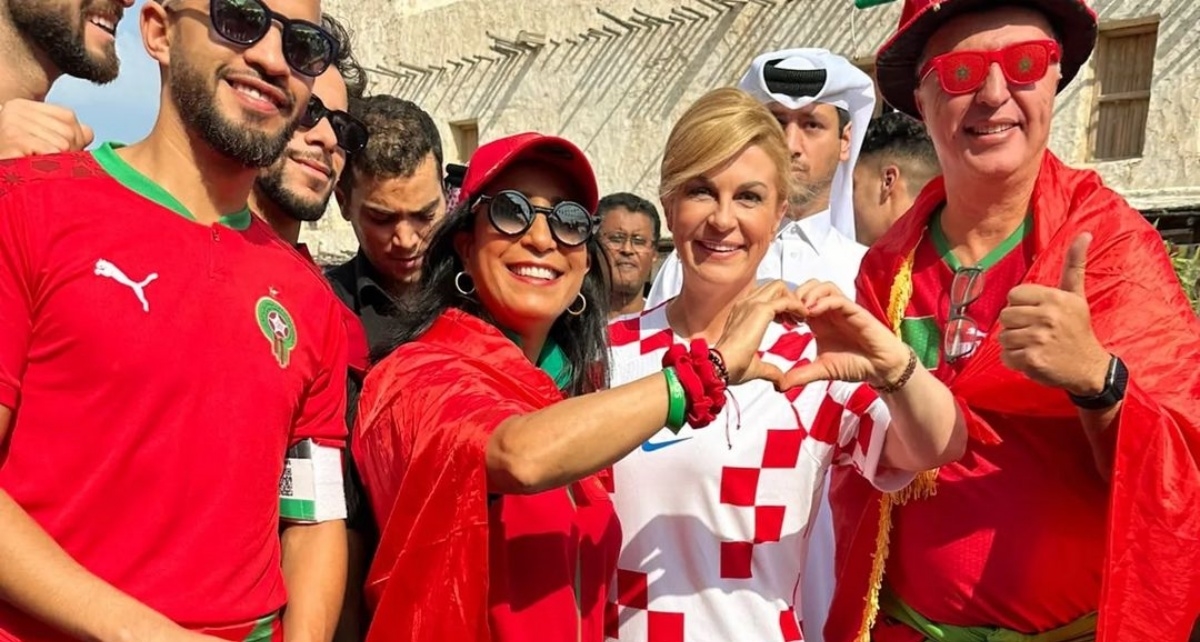 Kolinda se družila s marokanskim navijačima prije utakmice: "Atmosfera je sjajna"