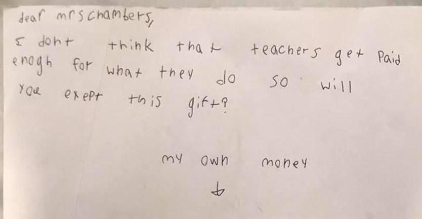 Dječak ponudio učiteljici novac jer misli da učitelji nisu dovoljno plaćeni