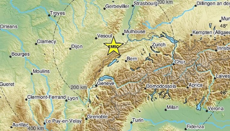Potres jačine 4.4 na granici Francuske i Švicarske, osjetio se i u Njemačkoj