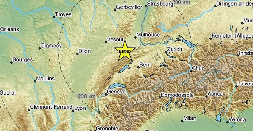 Potres jačine 4.4 na granici Francuske i Švicarske, osjetio se i u Njemačkoj