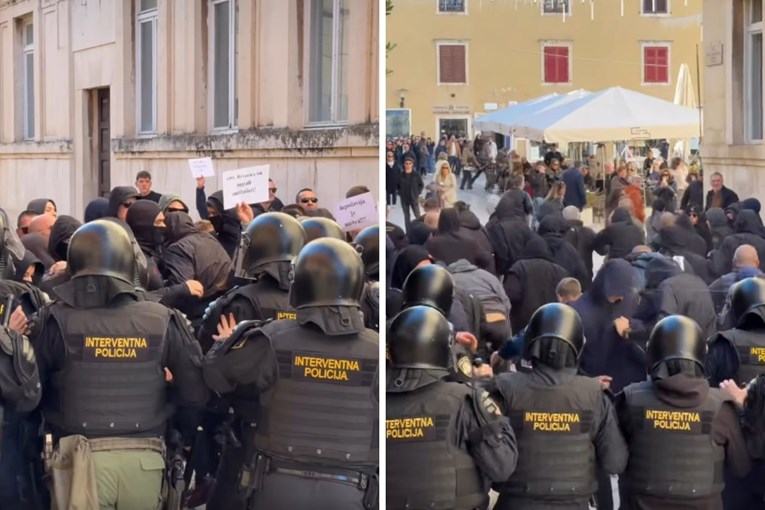 VIDEO Pogledajte naguravanje maskiranih mladića i policije u Zadru